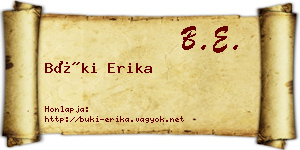 Büki Erika névjegykártya